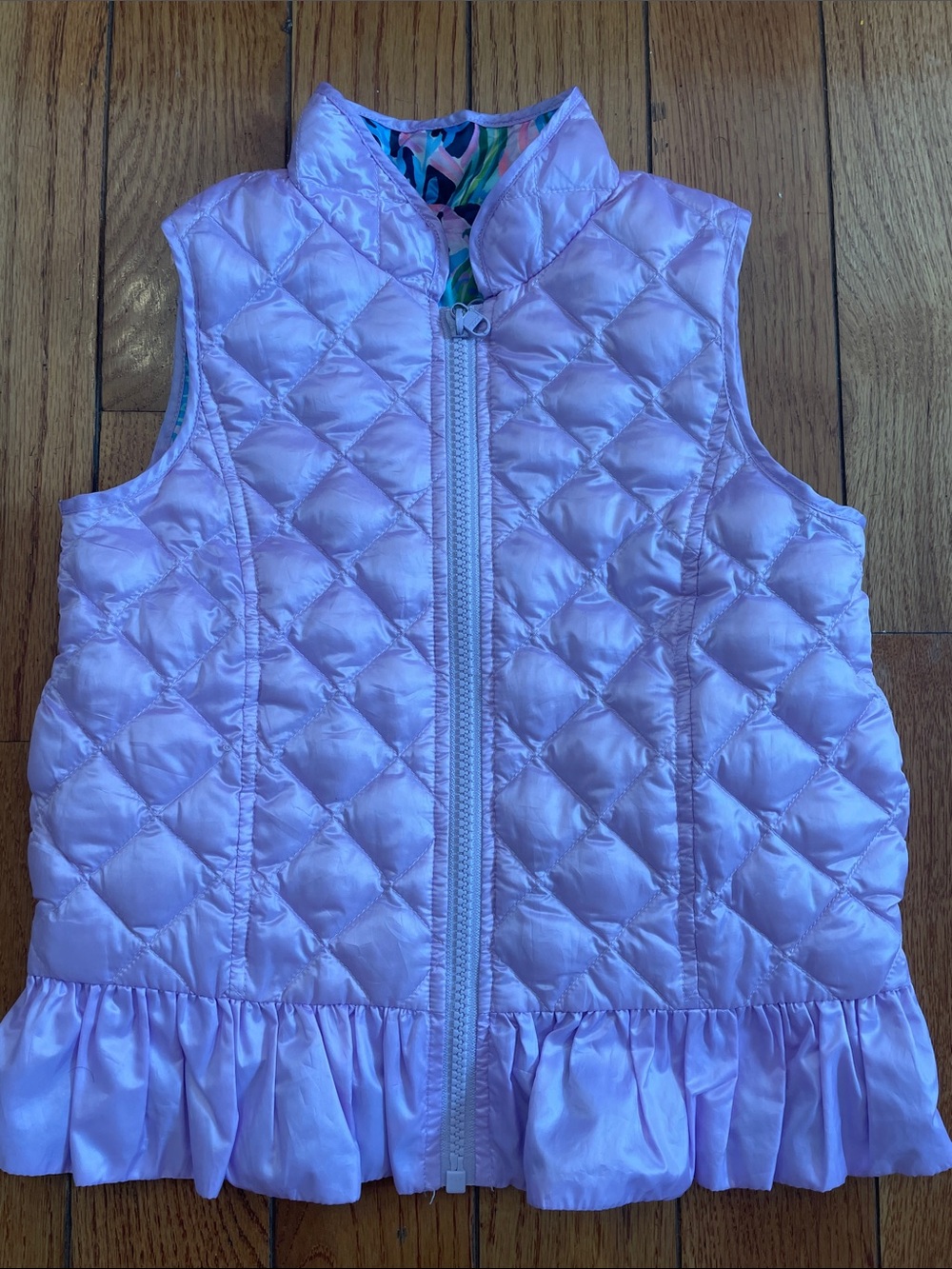 Lilly Pulitzer Lavender Quilted Ruffle Hem Vest